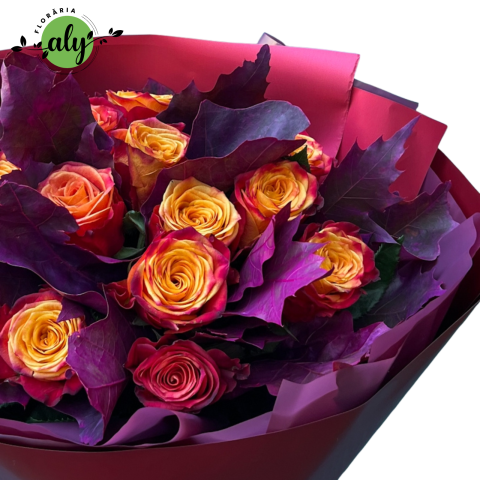 Buchet trandafiri portocalii ”Autumn Roses” [1]