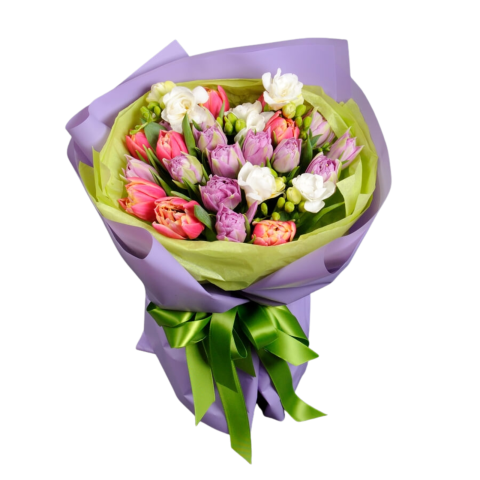 BUCHETE MIXTE - Buchet cu lalele și frezii