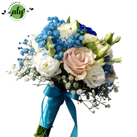 Buchet cununie cu trandafiri, lisianthus, gypsophila [3]