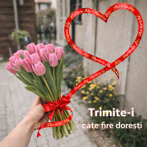 1-8 MARTIE - Buchet de lalele roz - Alege tu numărul de fire