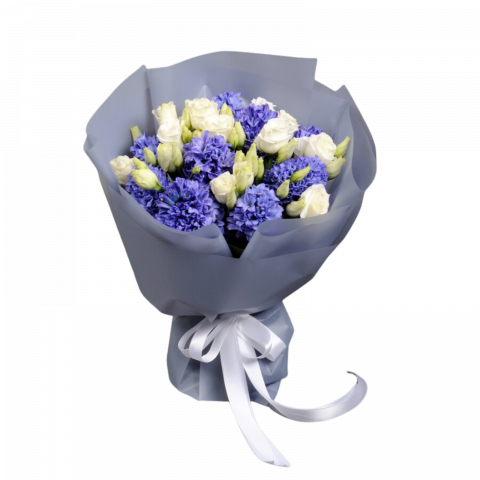 BUCHETE ZAMBILE - Buchet de zambile, lisianthus și trandafiri