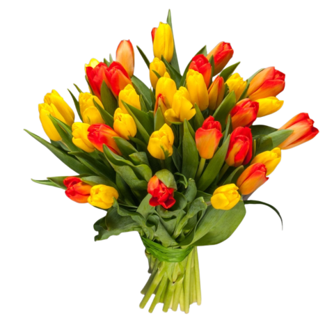 BUCHETE IEFTINE - Buchet lalele galbene și roșii