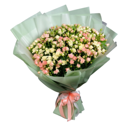 BUCHETE AMARYLLIS - Buchet minirose albe și roz
