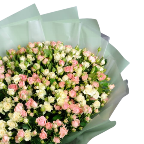 Buchet minirose albe și roz [1]