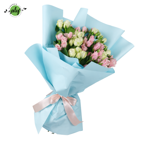 VALANTINE'S DAY 14 FEBRUARIE - Buchet Minirose albe și roz