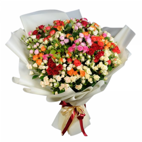 COLECȚIA DELUXE - Buchet minirose multicolore