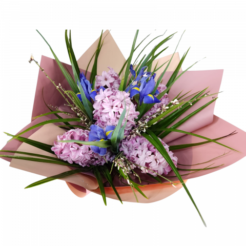 BUCHETE MIXTE - Buchet ”Minunea primăverii” iriși și zambile