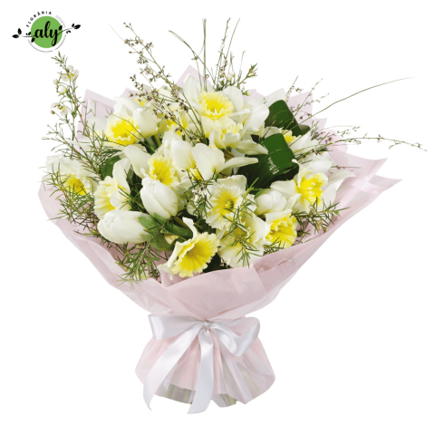 1-8 MARTIE - Buchetul ”Vestirea primăverii” cu narcise și lalele