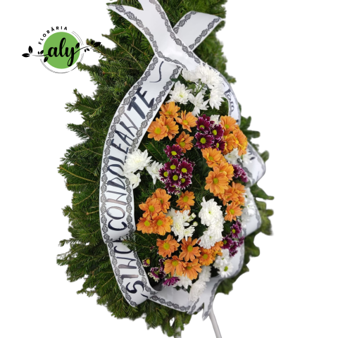 Coroană funerară 2D cu flori naturale [1]