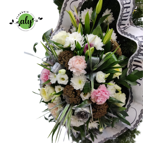 Coroana funerară Premium 3D cu mix de flori [1]