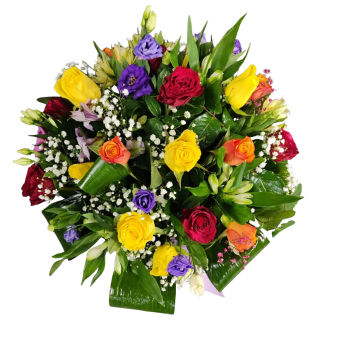 Cutie DeLuxe cu lisianthus, alstromeria și trandafiri [1]