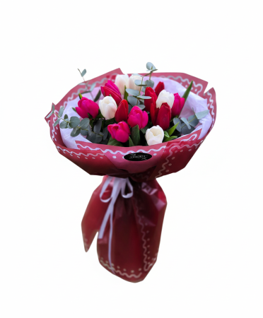 Buchete flori - Buchet colorat cu 15 lalele