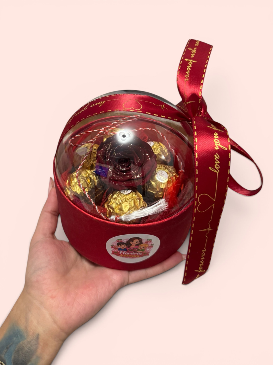 Cutie Cadou Premium Ruby cu Trandafir Criogenat și Merci [3]