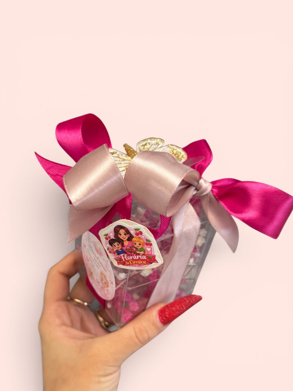 Lumânare Parfumată de Botez cu Flori Uscate în Cutie Transparentă Premium [3]