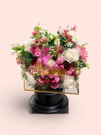 Gentuța Cireșica – Aranjament Floral Premium în Plexiglas [2]