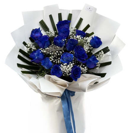 Buchete trandafiri - Buchet 15 trandafiri royal blue