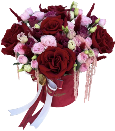 Cutii cu flori - Aranjament “Red & Pink”
