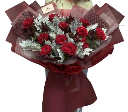 Buchete stil Lisega - Buchet stil Lisega burgundy