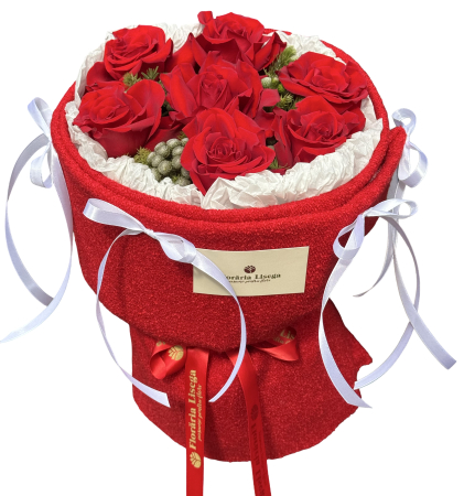 Buchete trandafiri - Buchet Teddy "Romance & Bows"