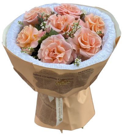 Buchete trandafiri - Buchet “Peach Fantasy”