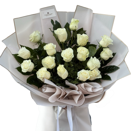 Buchete trandafiri - Buchet 17 trandafiri albi