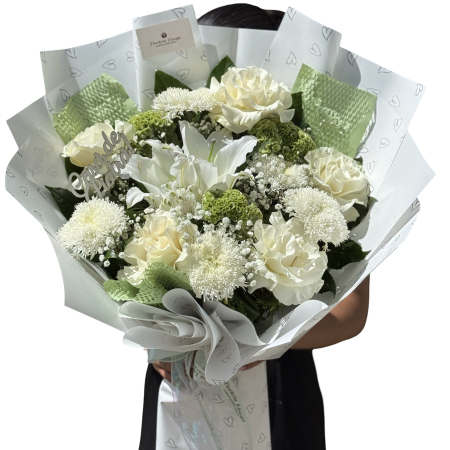 Buchete asortate - Buchet asortat alb și verde