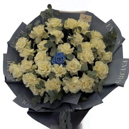 Buchete trandafiri - Buchet 27 trandafiri cu sclipici