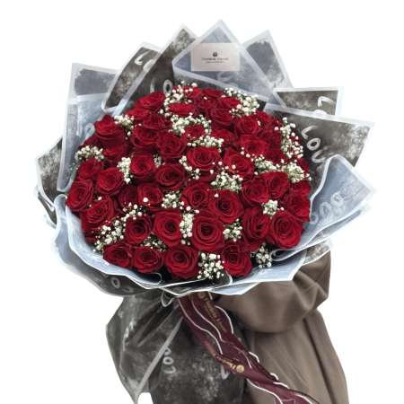 Buchete trandafiri - Buchet 51 trandafiri roșii