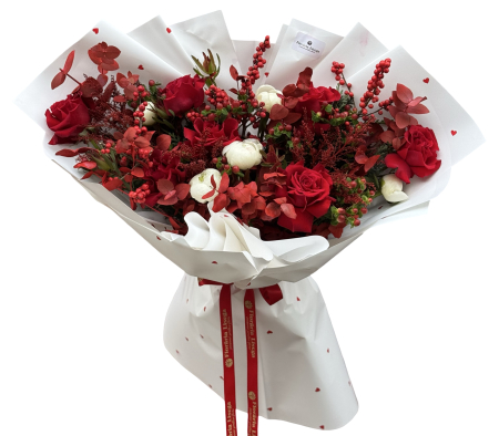 Buchete stil Lisega - Buchet stil Lisega "White & Red Romance"