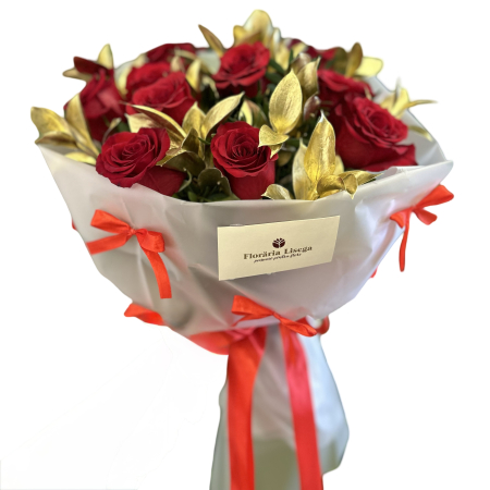 Buchete trandafiri - Buchet pe rotund trandafiri roșii