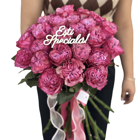 Buchete trandafiri - Buchet 25 trandafiri roz intens