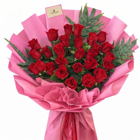 Buchet 27 trandafiri roşii [4]