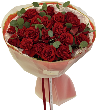 Buchete pe rotund - Buchet trandafiri "Red Romance"