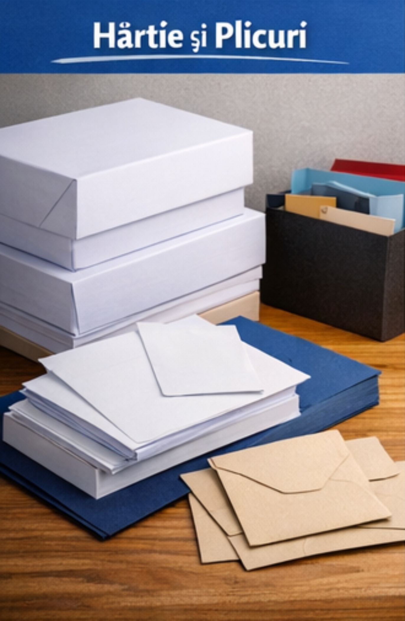 Hârtie copiator și plicuri utilizate în aprovizionarea biroului