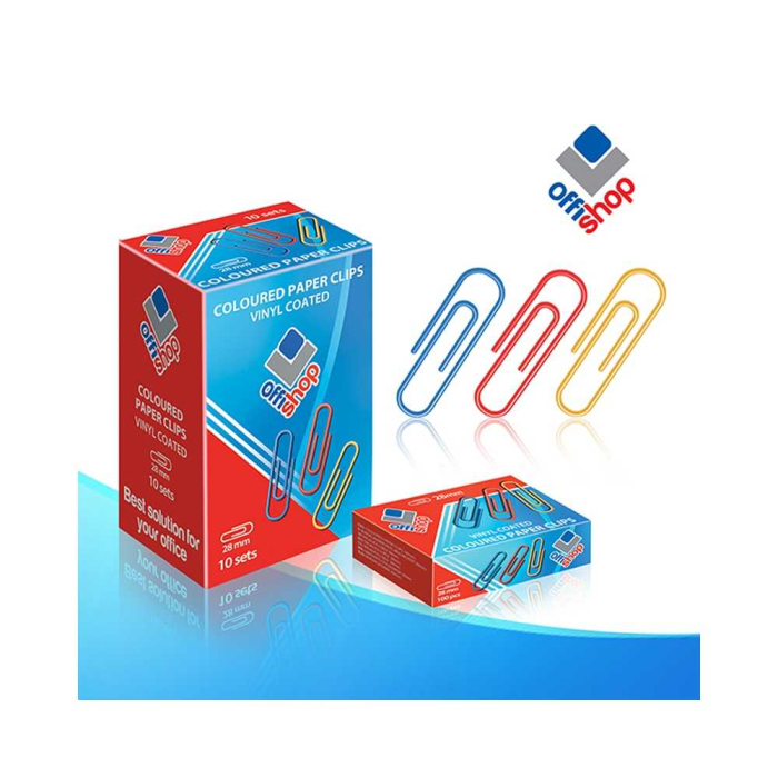 Agrafe birou color, 28 mm, 100 buc/cutie - OFFISHOP [1]