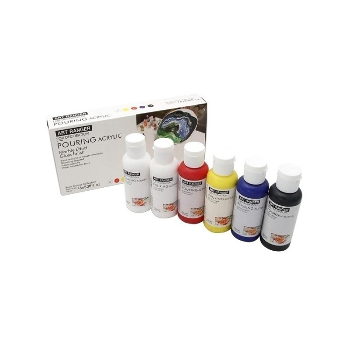 Culori acrilice pentru tehnica de pictura pouring 6x100ml/tub [2]