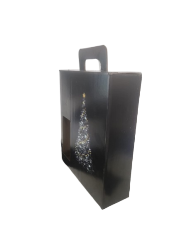 Cutie cadou carton 3 sticle cu fereastră și mâner 265x85x320 mm [2]