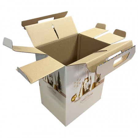 Cutie Carton Cadou Auriu Craciun 280x200x350 mm [3]