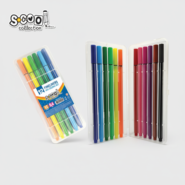 Fineliner, varf 0.4mm, 12 cul/set - S-COOL [4]