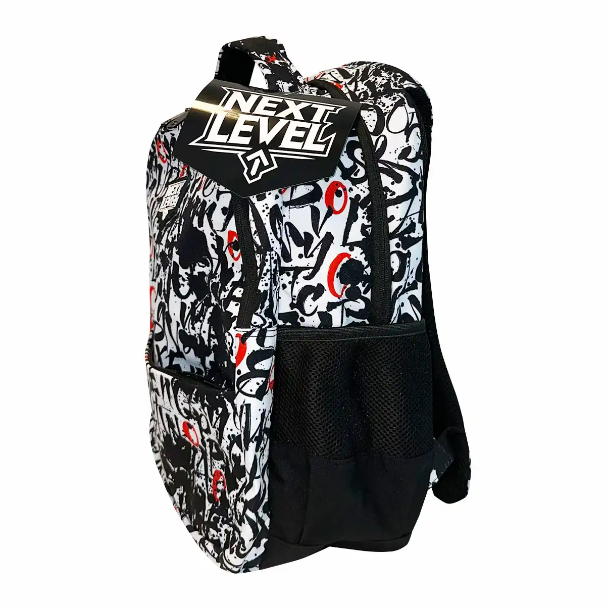 Ghiozdan Next Level 2 compartimente 48x33x20cm design alb negru [3]