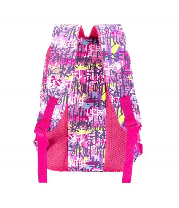 Ghiozdan scoala Mesco, Graffiti, 4 compartimente si penar, Roz, 44 x 32 x 16 cm [2]