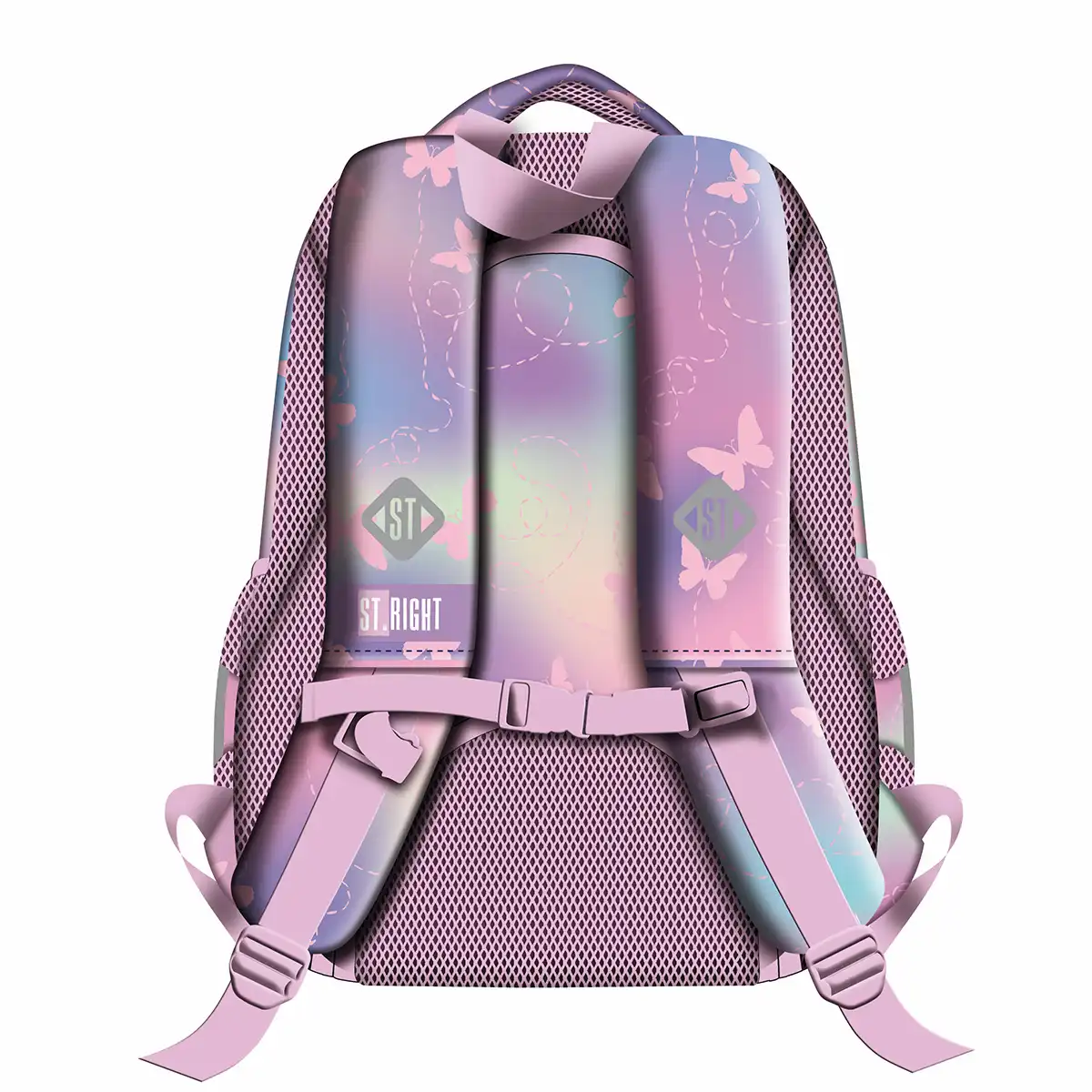 Ghiozdan scolar Majewski ST Right, Pink Butterflies, 3 compartimente, 39x27x17 cm [2]