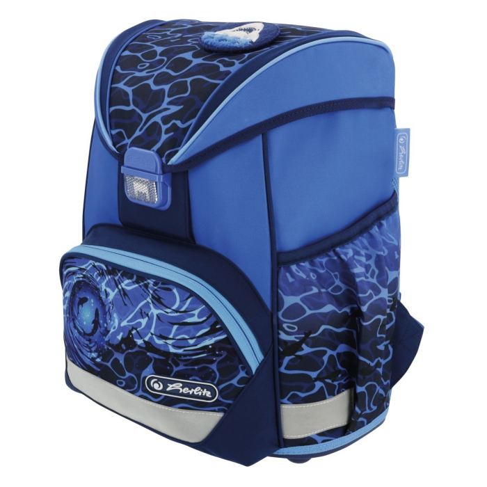 Ghiozdan scolar neechipat, Blue Shark, 36x28x21 cm [2]