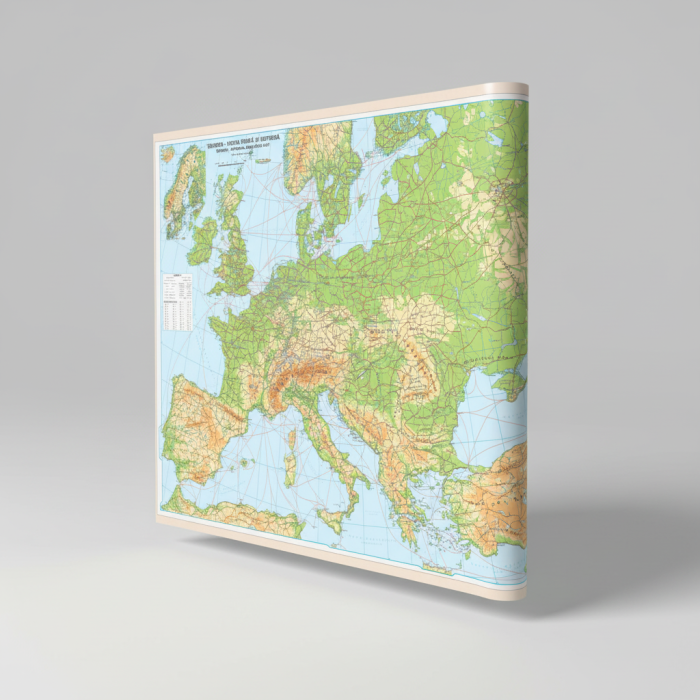 Harta EUROPA fizica 140x100cm, plastifiat [3]