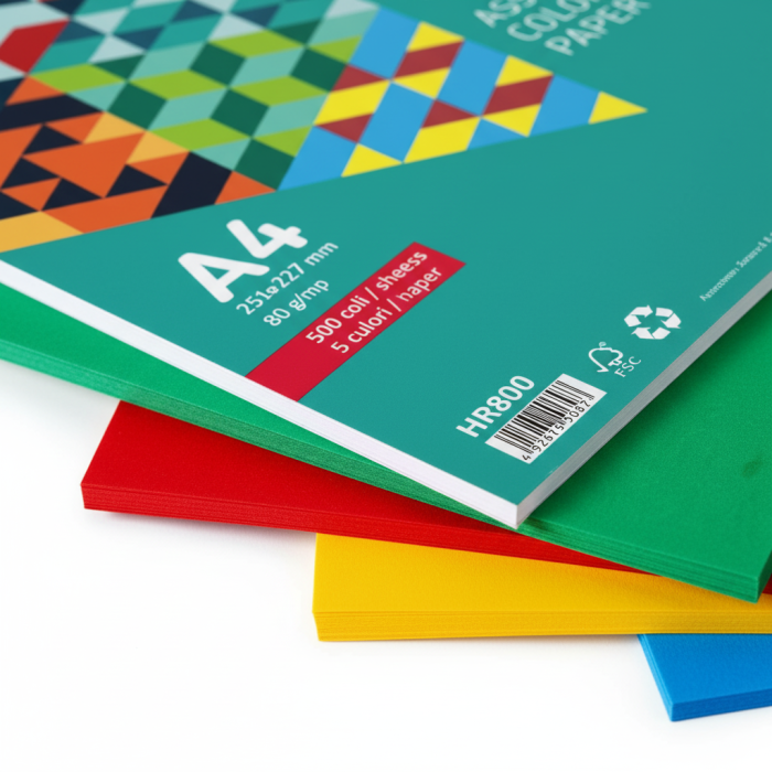 Hartie colorata A4 80 g/mp 500 coli 5 culori HR800 [4]