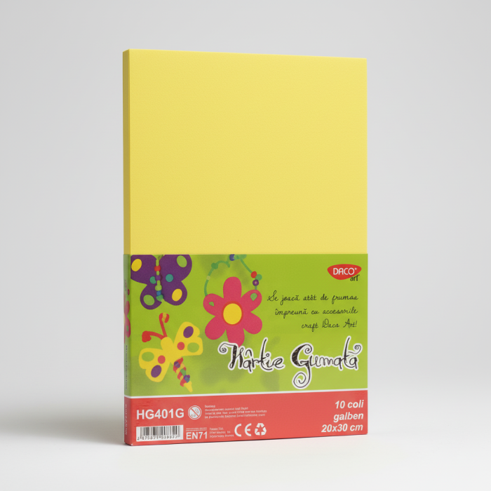 Hartie Gumata 10 coli, Daco Galben (HG401G) [3]