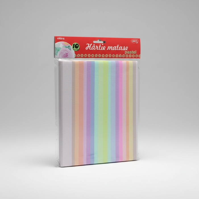 Hartie matase Pastel 10 coli, 10 culori DACO HR 916 [3]
