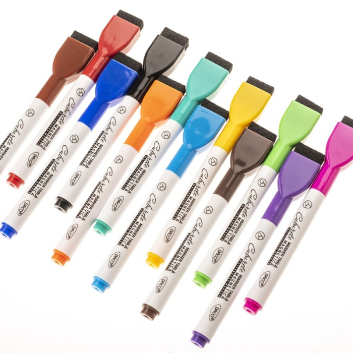 Marker tabla magnetica set 12 cu burete [2]