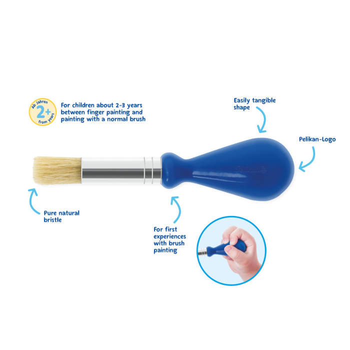 Pensula pentru copii, cu maner gros special pentru prinderea palmara [2]