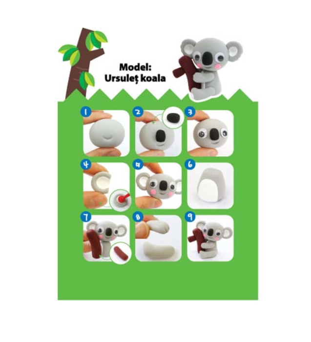 Plastilina iClay MiniClay Amos, model Koala, 30 g, 4 culori/cutie [2]